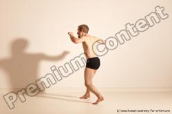 Underwear Martial art Man White Moving poses Slim Short Blond Dynamic poses Academic